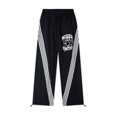 Mixed Emotions Black Side‑Stripe Track Pants Streetwear