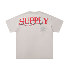 SUPPLY The Last Frontier Skeleton Cowboy Cream Washed Oversized Graphic Tee