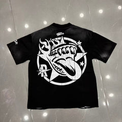 Roughplay Wrecked Muscle Car Lightning Bolt Distressed T‑Shirt