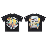 Roughplay Retro Animated Duo Sticker Van Double‑Sided Distressed Tee