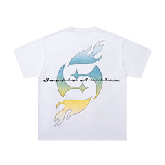 SUPPLY Secrets Skeleton Retro Pop Art White Oversized Graphic T‑Shirt