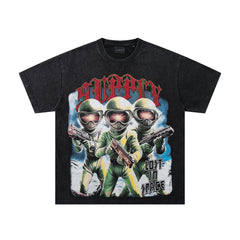 SUPPLY Alien Warrior Logo Graphic Oversized Black T-Shirt