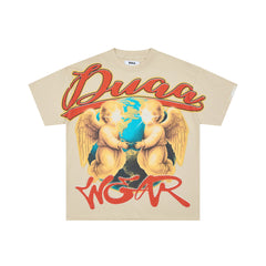 DUAA Angel Globe Retro Hip‑Hop Graphic Tee