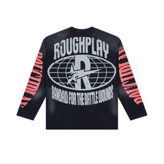 Roughplay Fallen Statue Of Liberty Warning Tape Distressed Long‑Sleeve Tee