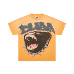 DUAA Gorilla Spike‑Chain Gradient Orange Graphic Tee