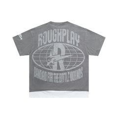 Roughplay Rockstar Skeleton Gotham City Layered Distressed Tee