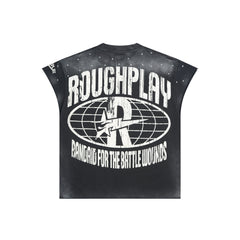 Roughplay Cosmic One‑Eyed Monster Sleeveless Cutoff Double‑Sided Distressed Tee