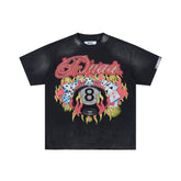 DUAA 8‑Ball Gambling Flames Double‑Sided Retro Graphic Tee