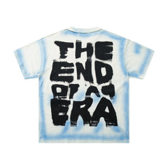 Rare Peace The End Of An Era Angel Graphic Oversized Blue T-Shirt