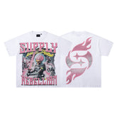 SUPPLY Dragon Flame Graphic Oversized White T-Shirt