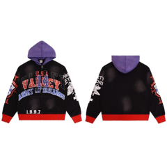 Vale Forever Valley 14 Army Of Dreams Graphic Zip-Up Hoodie Black