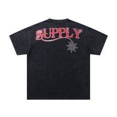 SUPPLY The Last Frontier Skeleton Cowboy Black Washed Oversized Graphic Tee