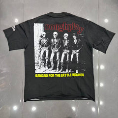 Roughplay Skeleton Rock Band Backstage Distressed Graphic Tee