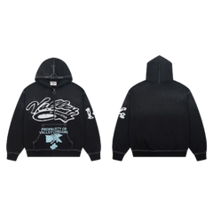 Vale Forever Property Of Valley Dreams Graffiti Zip‑Up Hoodie Black
