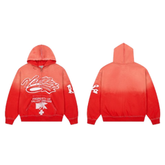 Vale Forever Property Of Valley Dreams Graffiti Zip‑Up Hoodie Red Gradient