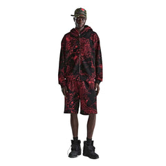Sp5der AOP Web V2 Zip Up Hoodie Black