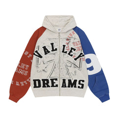 Vale Forever Collegiate Dreams Color Block Zip-Up Hoodie