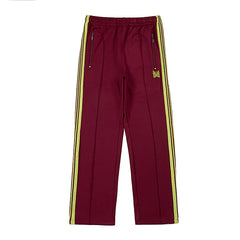 Needles Zebra Stripe Side Tape Track Pants Burgundy Yellow