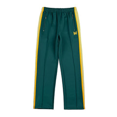 Needles Zebra Stripe Side Tape Track Pants Green Yellow
