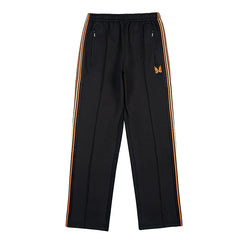 Needles Zebra Stripe Side Tape Track Pants Black Orange
