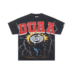 DUAA Worldwide Lightning Burst Retro Street Graphic Tee