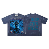 BKYS Carnival Skull Thunder Blue Washed Oversized Graphic T‑Shirt