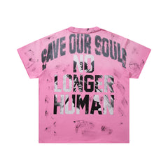 Rare Peace No Longer Human Angel Graphic Streetwear Short Sleeve Tee