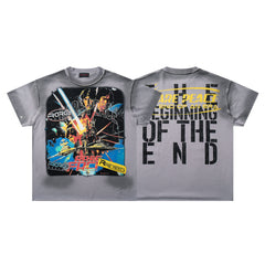 Rare Peace The Beginning Of The End Sci‑Fi Graphic Streetwear Tee