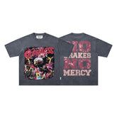 BKYS Street‑Style Eagle Thunder City Graphic Studded Oversized T‑Shirt