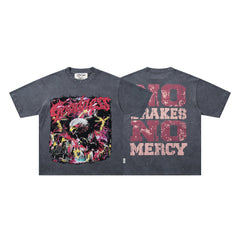 BKYS Street‑Style Eagle Thunder City Graphic Studded Oversized T‑Shirt