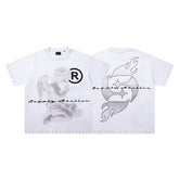 SUPPLY Angel Flame Minimal Graphic Oversized White T-Shirt