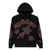 Sp5der Beluga Outline Hoodie Black Red