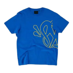 Syna World Logo T-Shirt - Cobalt Blue/Yellow
