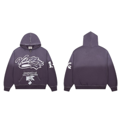 Vale Forever Property Of Valley Dreams Graffiti Zip‑Up Hoodie Purple