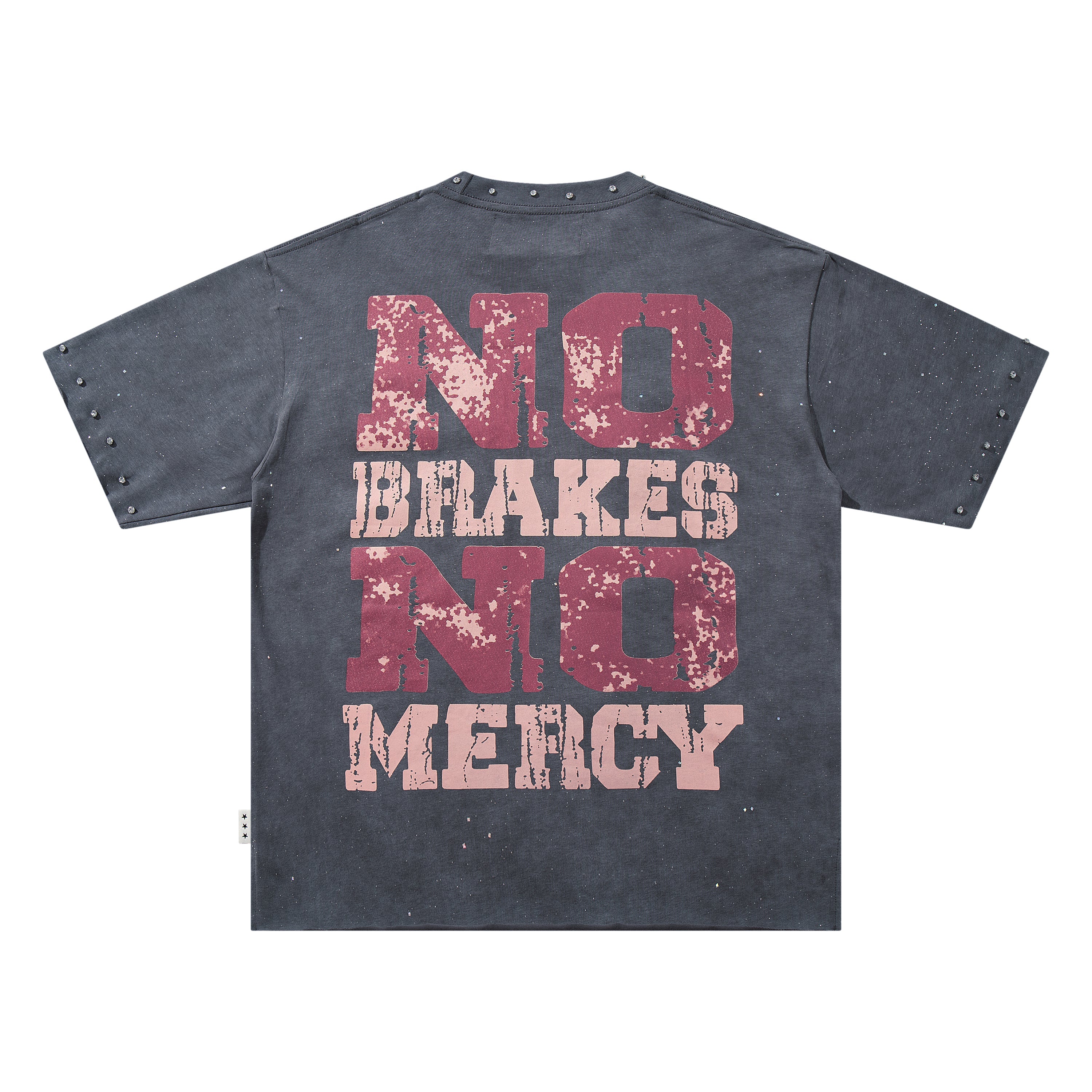 BKYS Street‑Style Eagle Thunder City Graphic Studded Oversized T‑Shirt