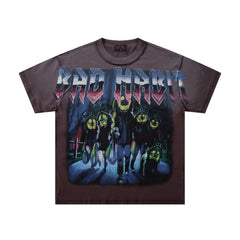 Rare Peace The End Of Time Graphic Oversized Brown T-Shirt