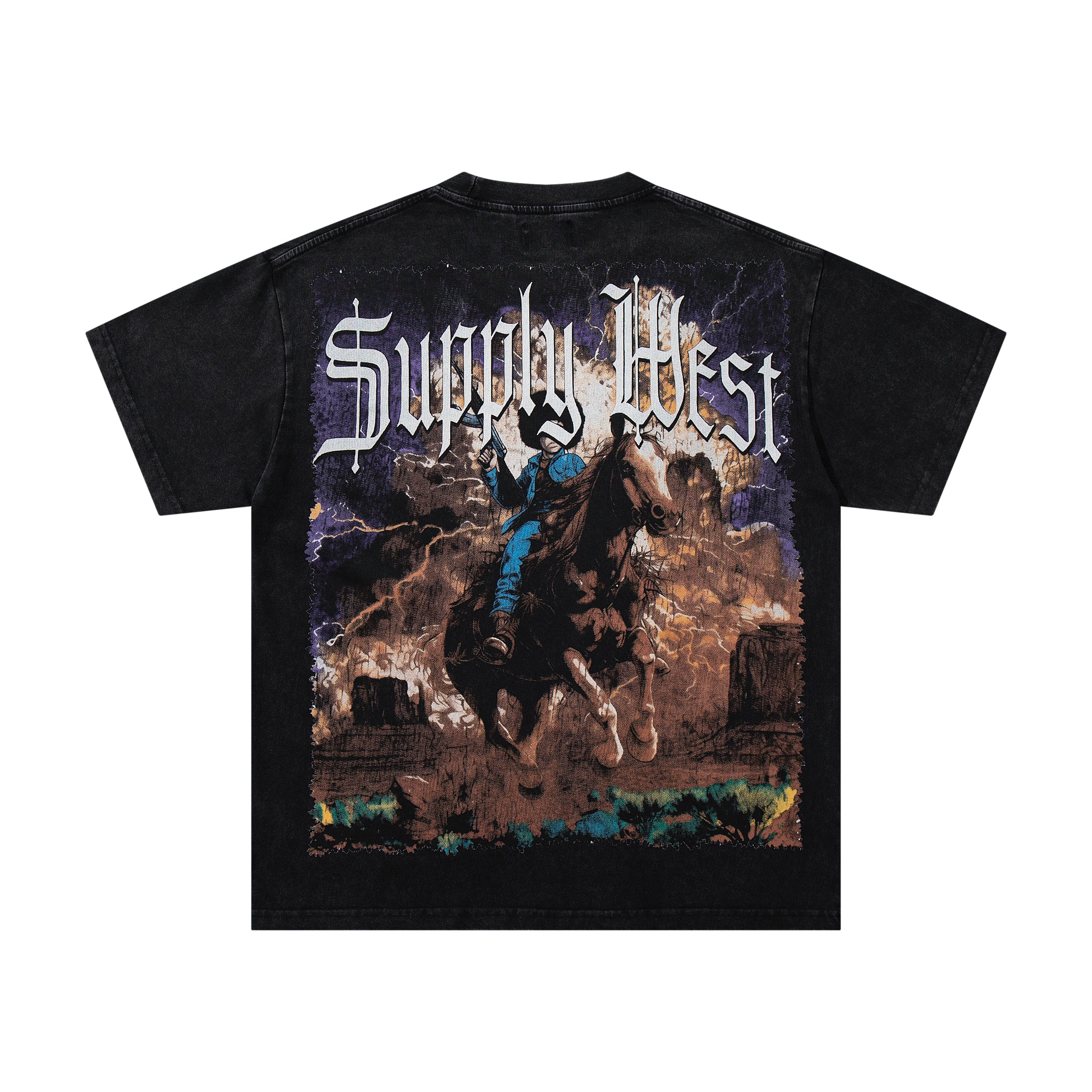 SUPPLY Mythical Creature Graphic Oversized Black T-Shirt