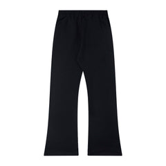 Mixed Emotions Black Studded Flare Graphic Sweat Pants