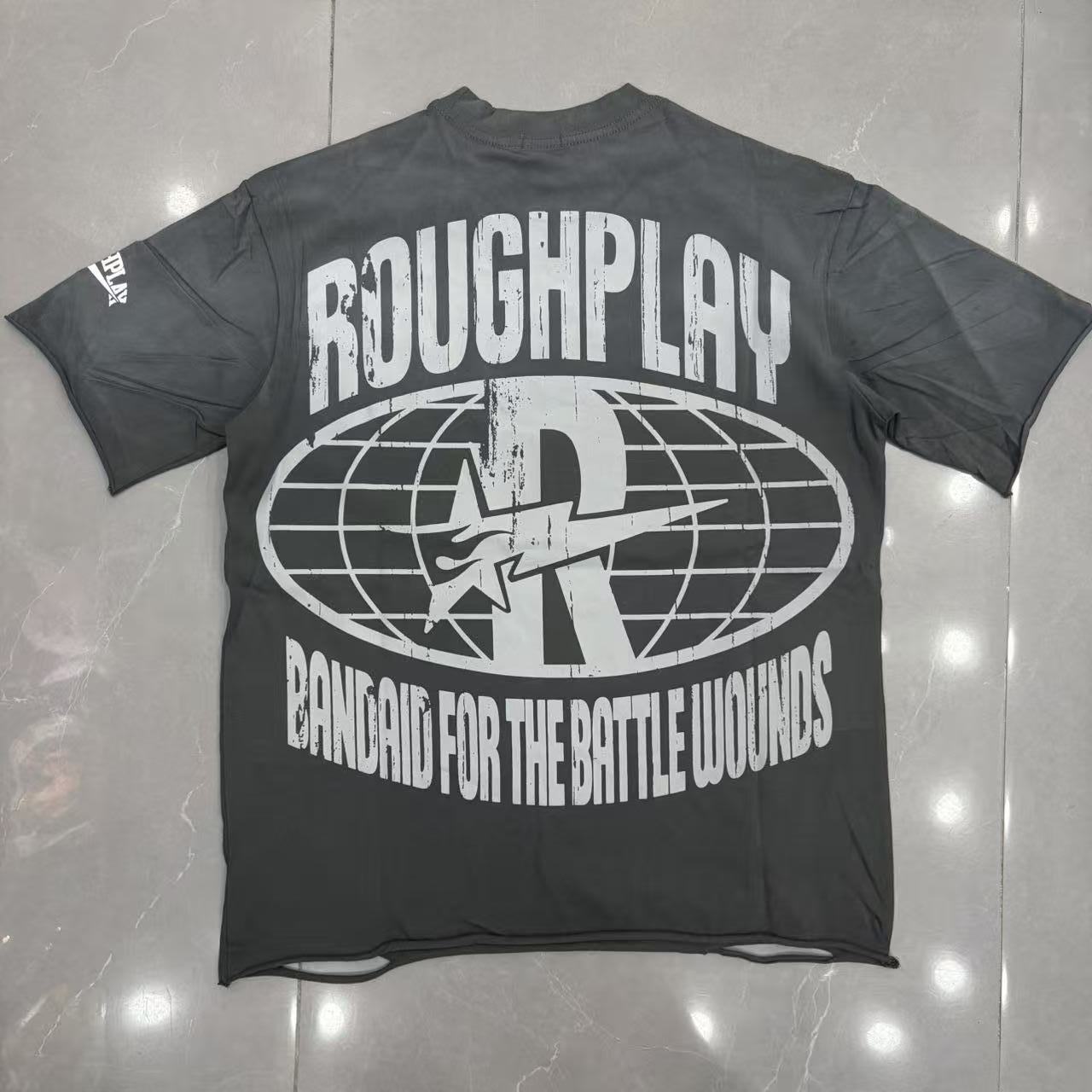 Roughplay Rockstar Skeleton Gotham City Collage Graphic Tee