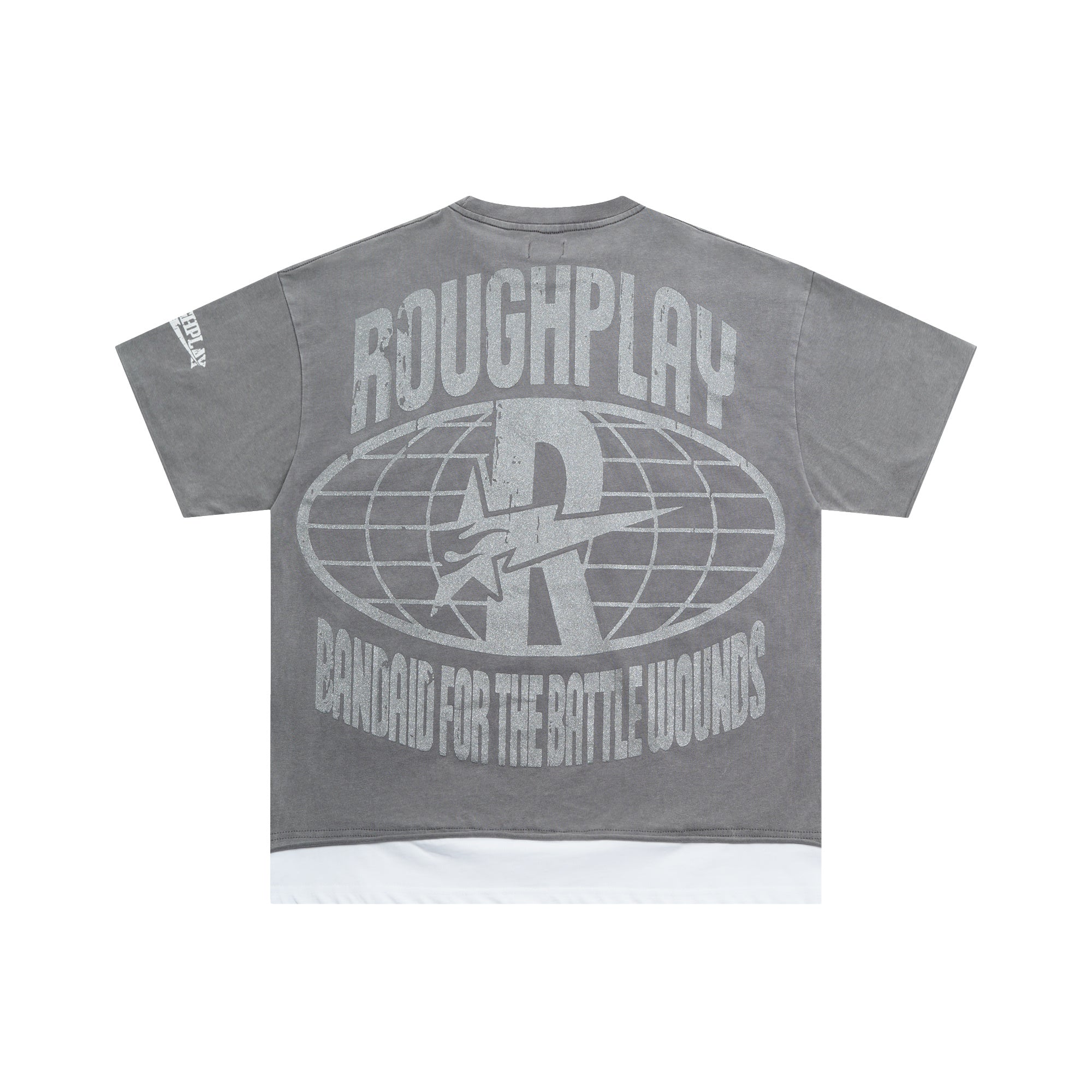 Roughplay Rockstar Skeleton Gotham City Layered Distressed Tee