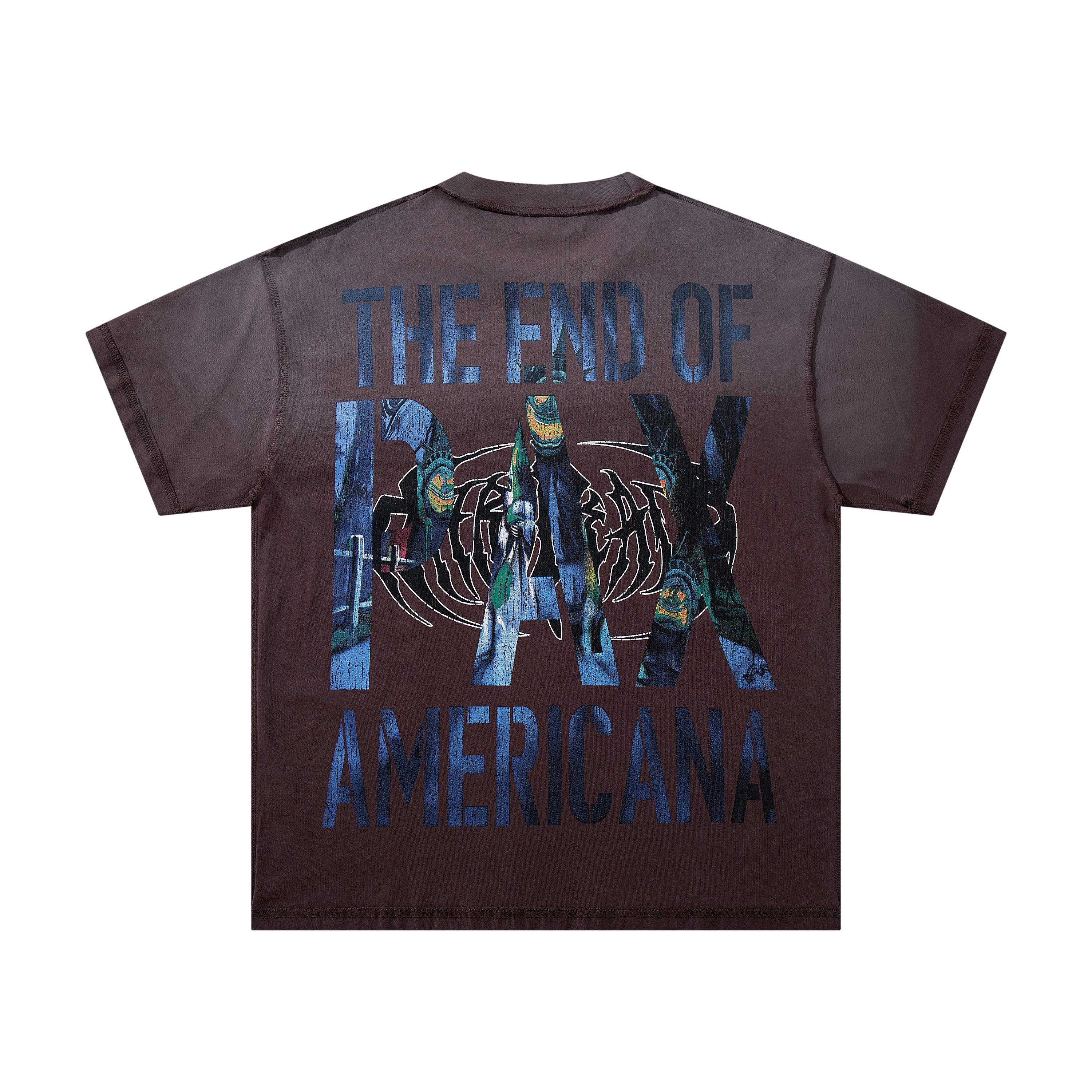 Rare Peace The End Of Time Graphic Oversized Brown T-Shirt