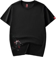 Phoenix Embroidery T Shirt Cotton