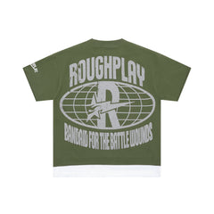 Roughplay Volcanic Jungle Skull Layered Hem Double‑Sided Cropped Tee