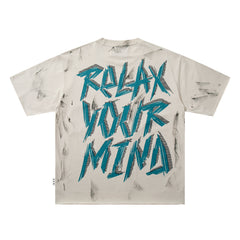 BKYS Relax Vacation Skeleton Washed Oversized Graphic T‑Shirt