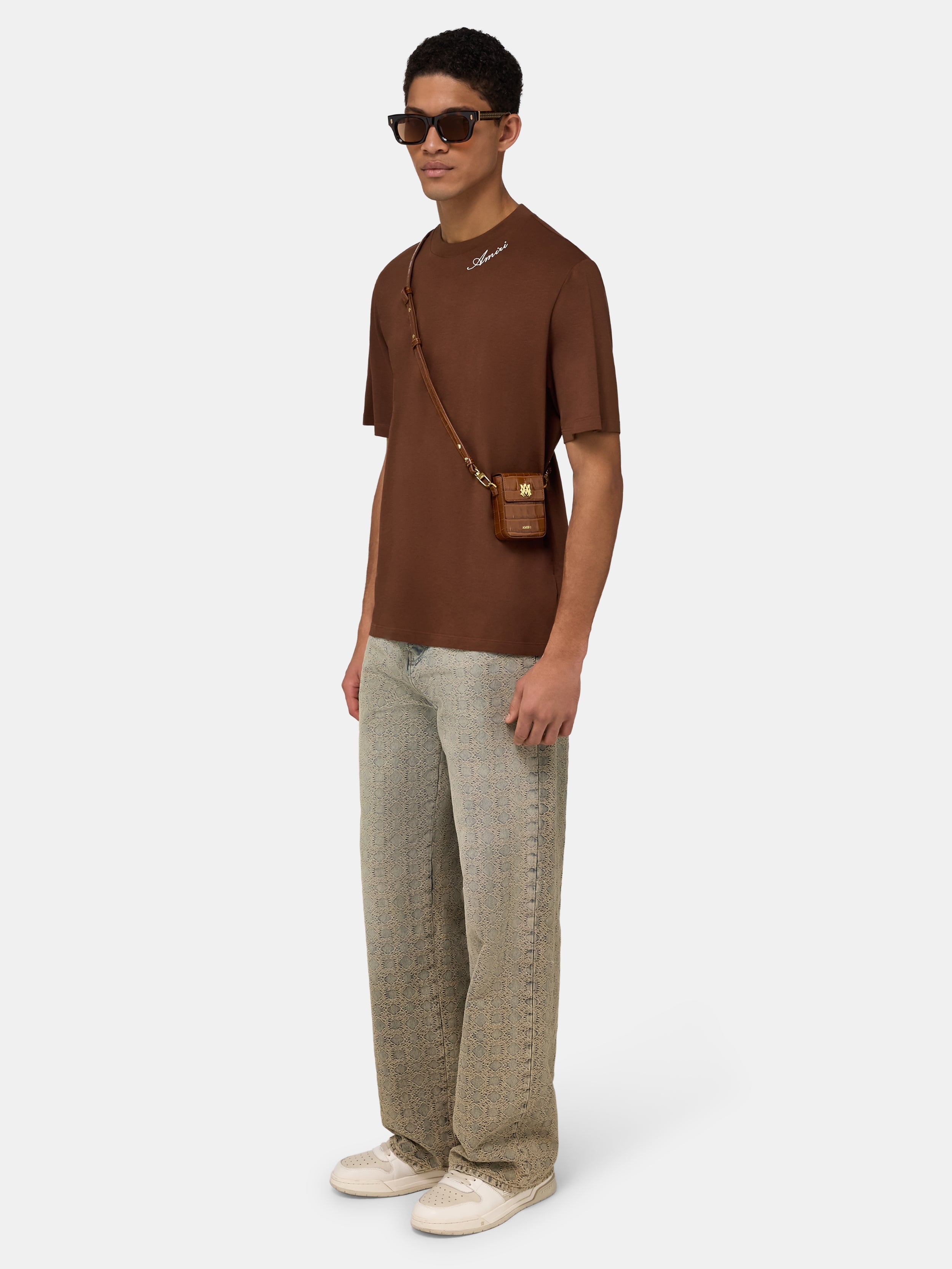 AMIRI SCRIPT TEE - Tobacco
