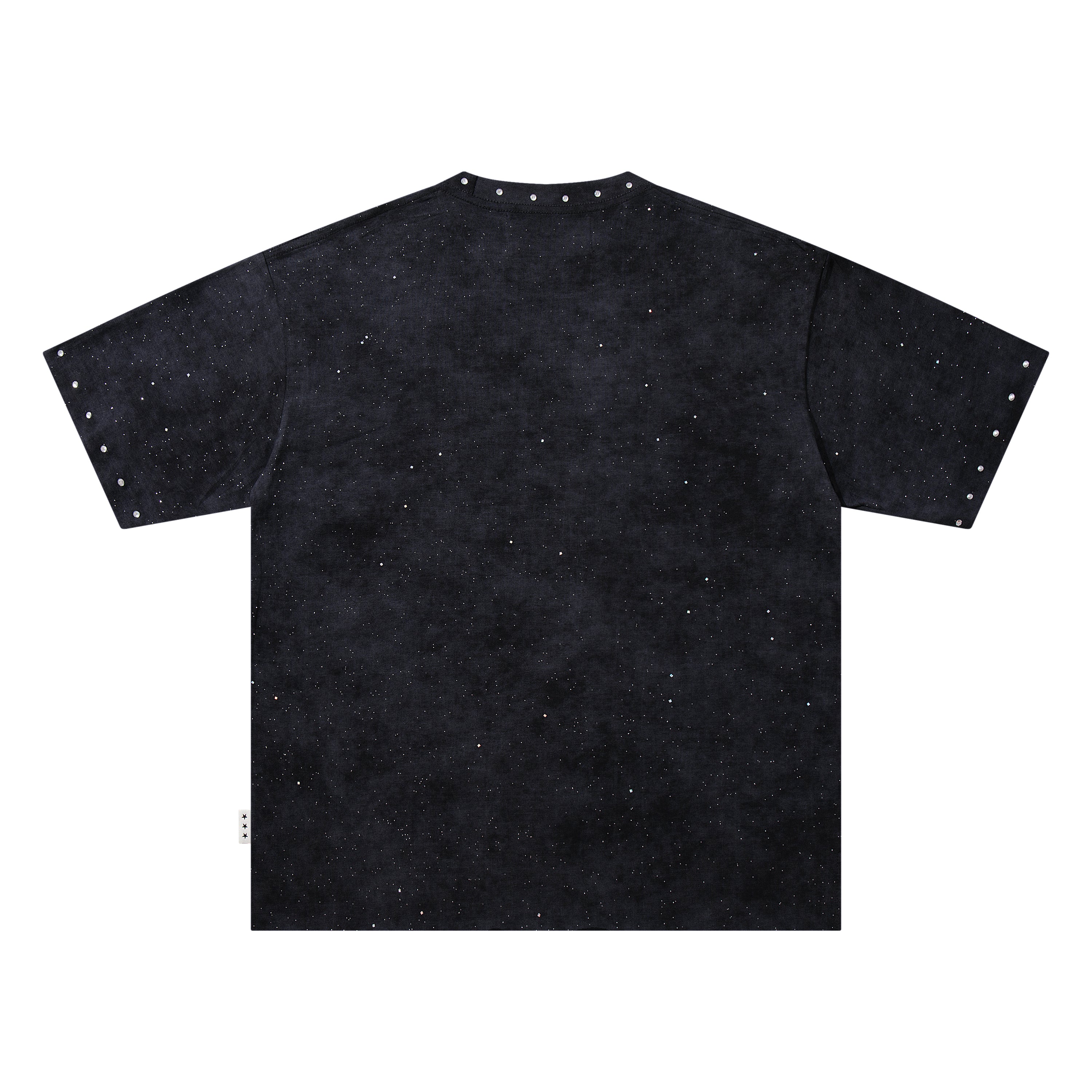 BKYS Praying Angel Rhinestone Black Oversized Graphic T-Shirt