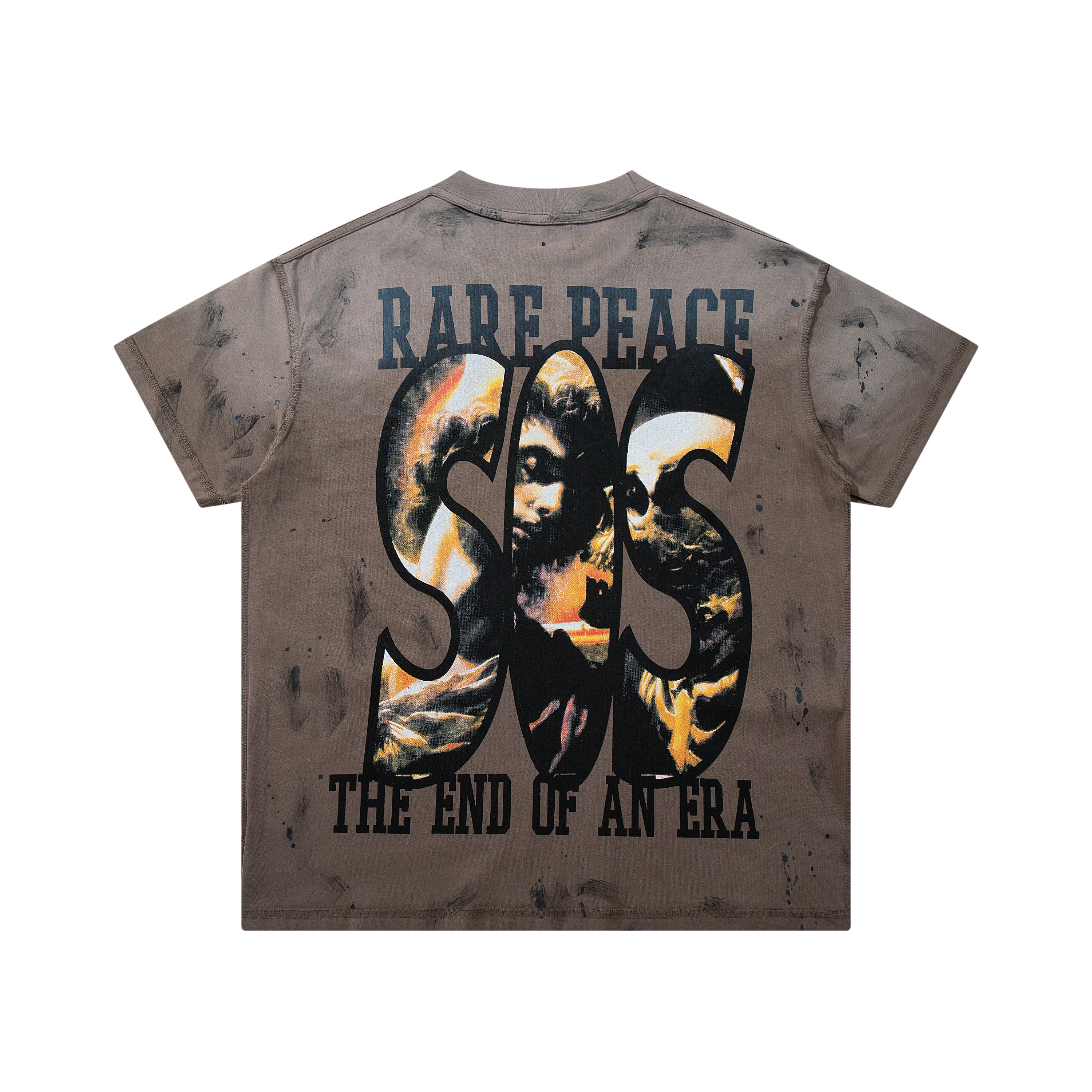 Rare Peace SOS Angel Skull Vintage Graphic Streetwear Tee