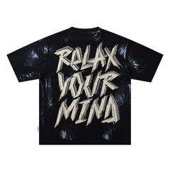BKYS Relax Vacation Skeleton Tie Dye Oversized Graphic T‑Shirt