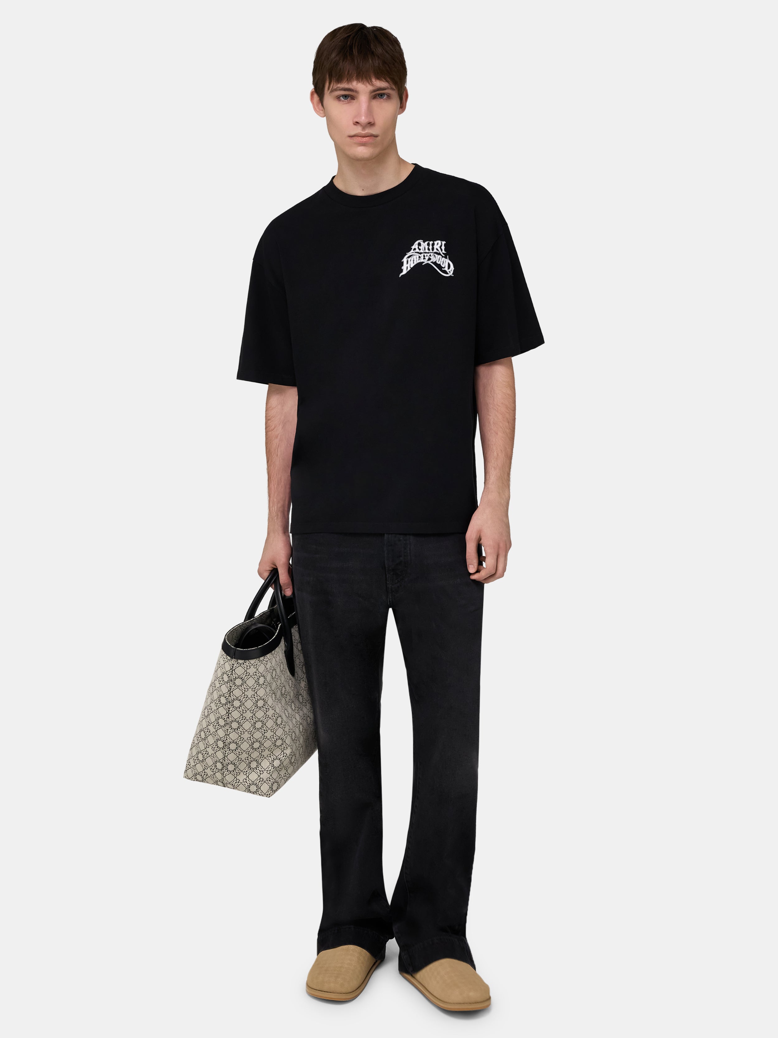 AMIRI HOLLYWOOD LIGHTWEIGHT JERSEY SKATE TEE - Black