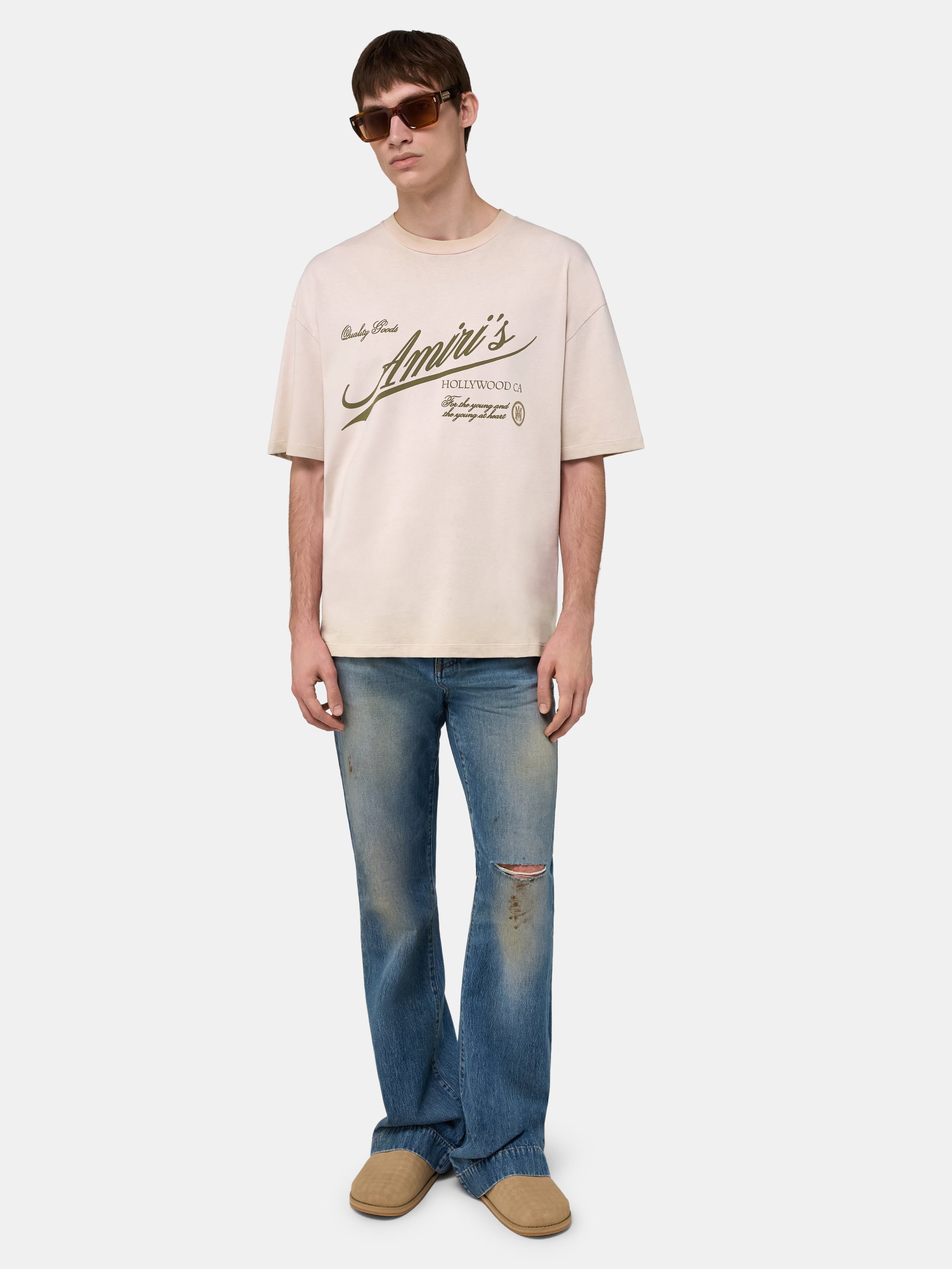 AMIRI QUALITY GOODS OVERSIZED TEE - Alabaster